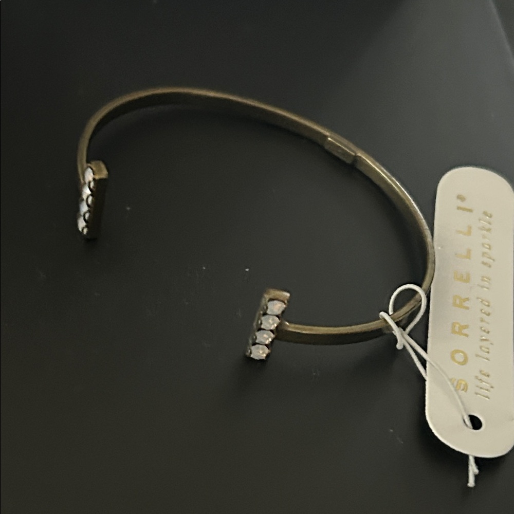 Sorrelli Open Cuff Bracelet with Clear Crystal Ends - Picture 6 of 8